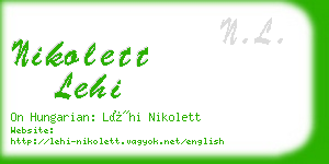 nikolett lehi business card